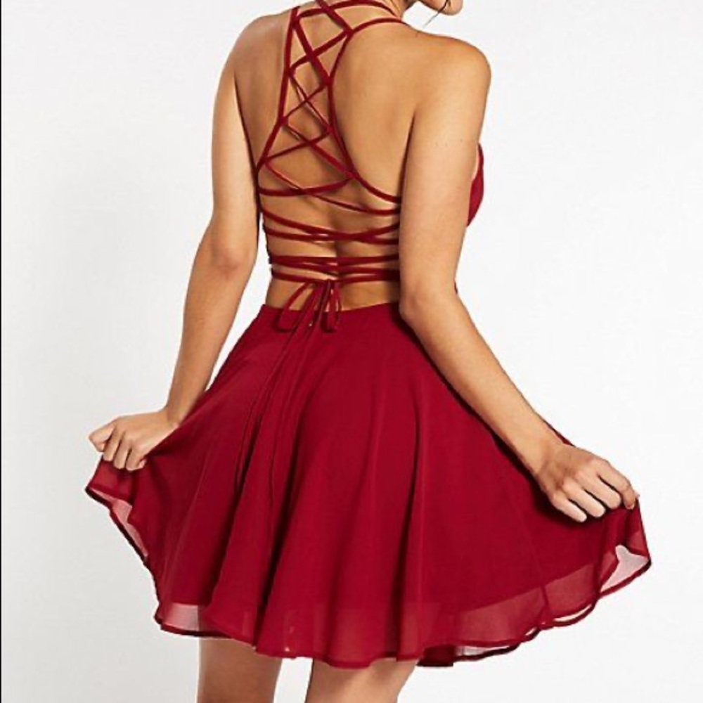 Orange/red Charlotte Russe open back summer dress